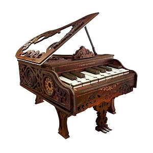 Joincon-Piano de dedo ensamblado de madera, rompecabezas de madera 3D para adultos, Crea en miniatura