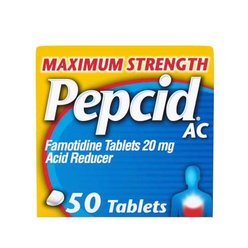Pepcid AC Max Strength Tabletas, 20 mg de famotidina, 50 unidades