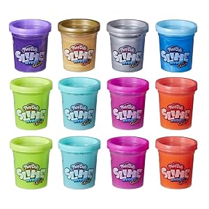 Play-Doh Slime HydroGlitz 12 Multipack de colores metálicos surtidos para niños de 3 años