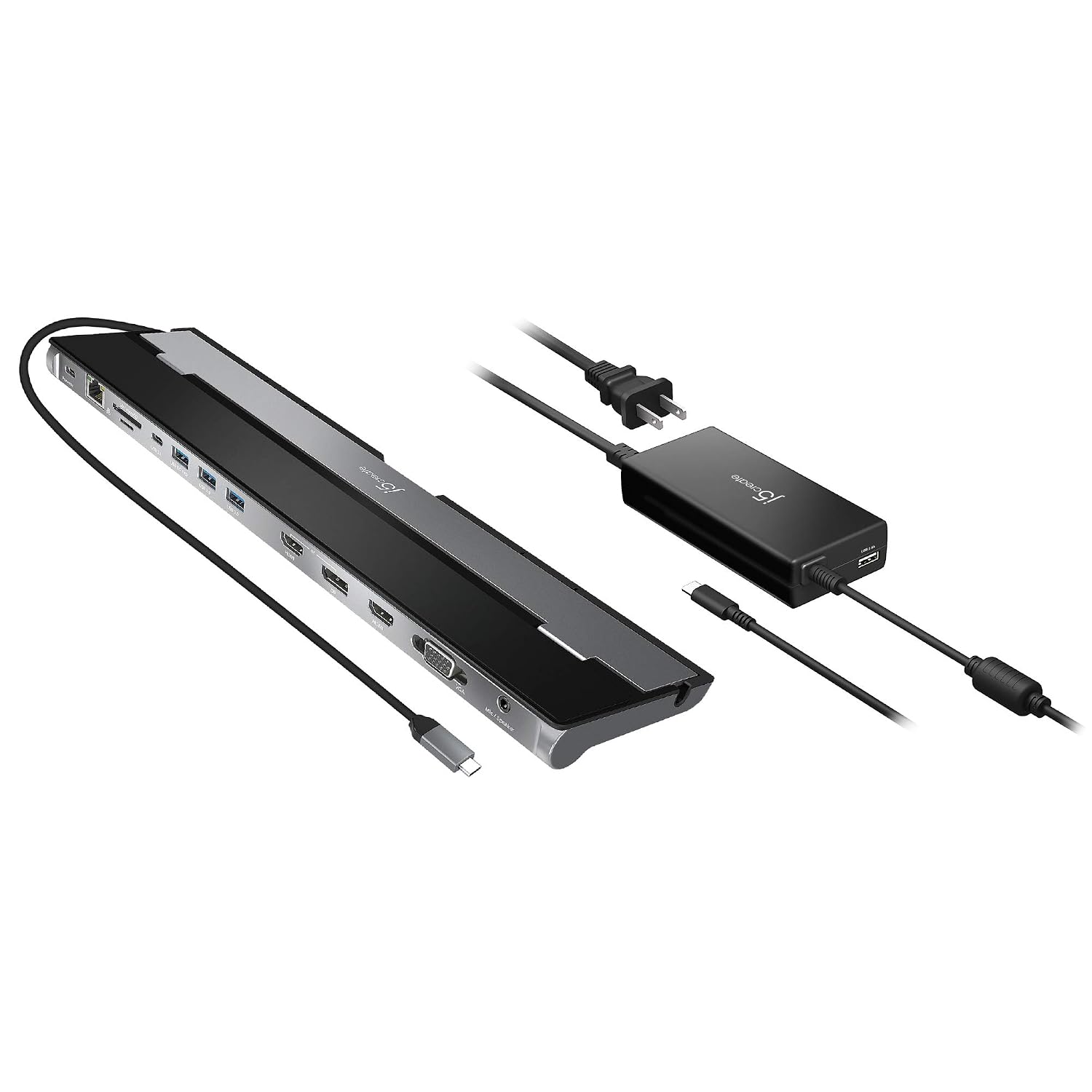 Estación de acoplamiento j5create USB-C para hasta 3 pantallas con cargador PD de 100 W