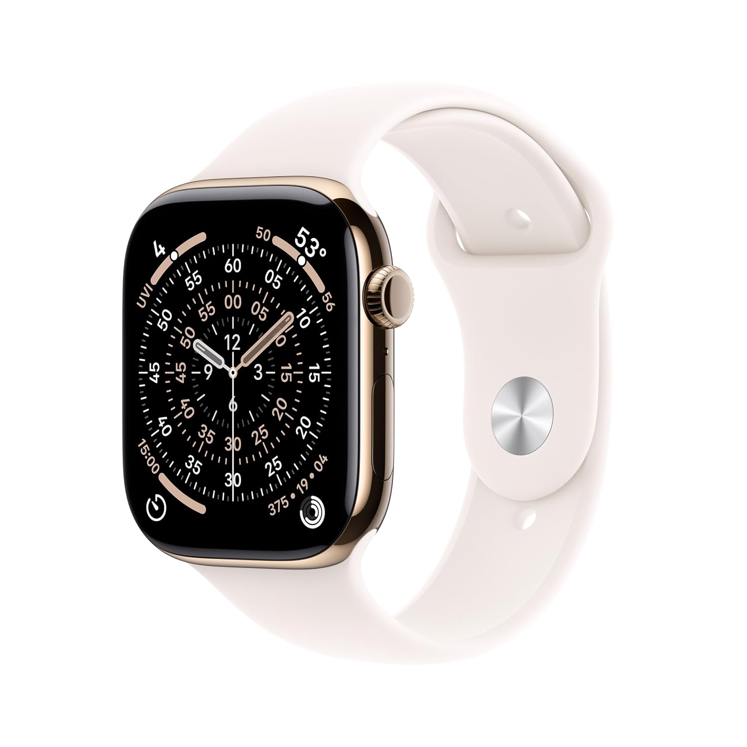 Apple Watch Series 11 [GPS + Cellular 46 mm] Reloj inteligente con caja de titanio dorado con
