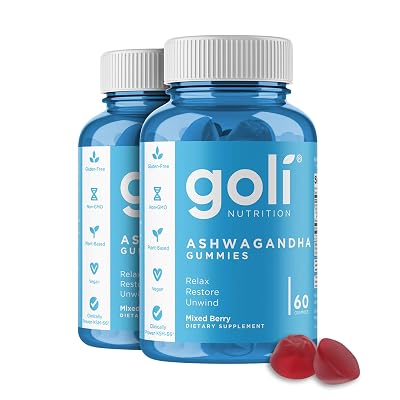 Goli Ashwagandha y vitamina D gomitas 120 unidades - Relájate. Restaurar. Relajarse. (Ser mixto