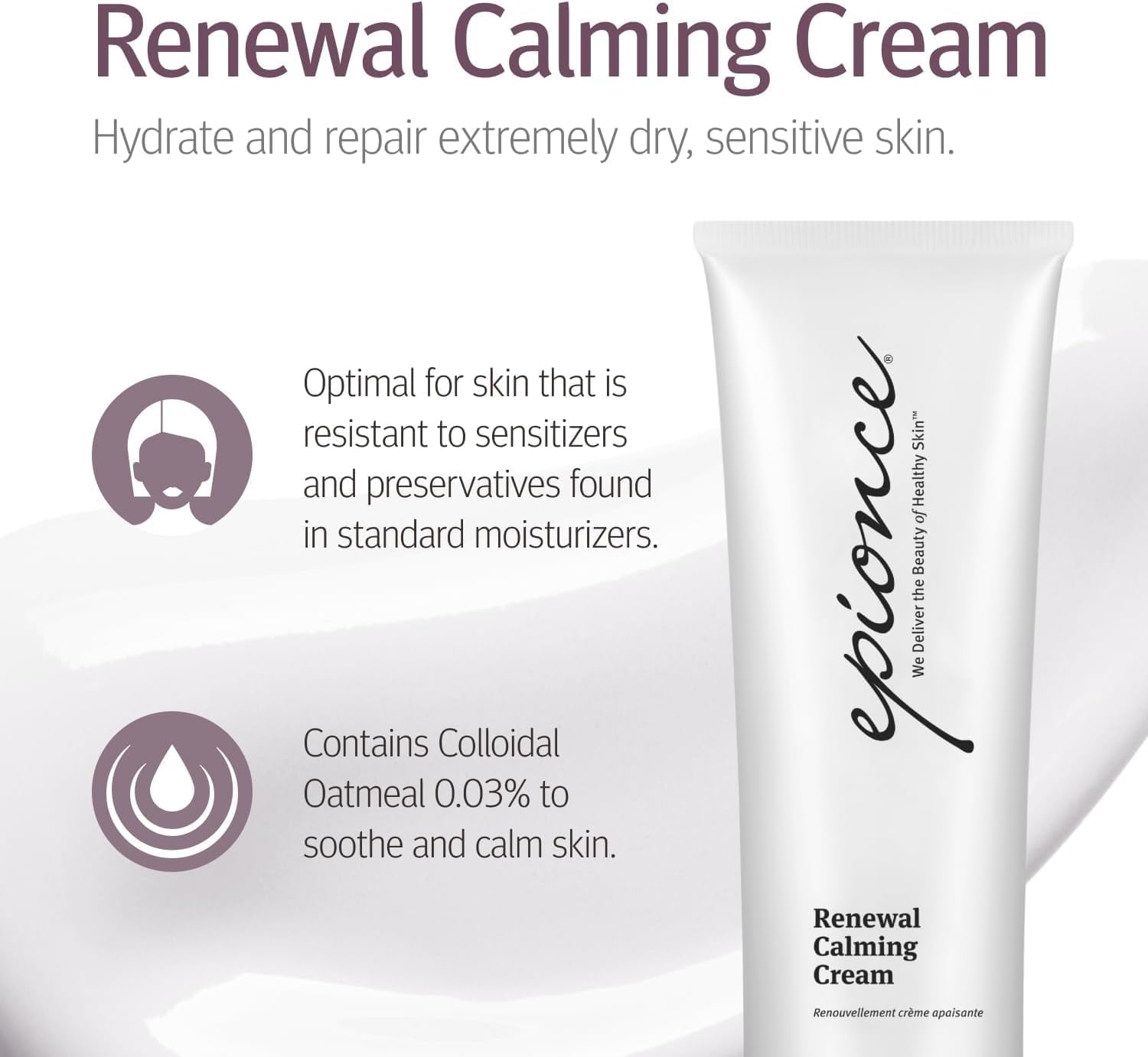 Epionce Renewal Crema Calmante Cara Hidratante Corporal Alivio de la Piel Seca y Escamosa