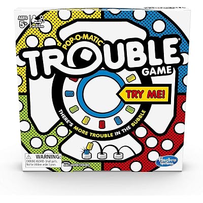 Juego de mesa Hasbro Trouble - 1 juego, carrera clásica Pop-O-Matic