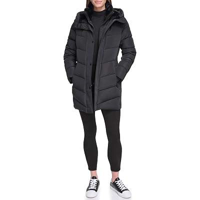 Calvin Klein Abrigo para mujer, azul marino, grande