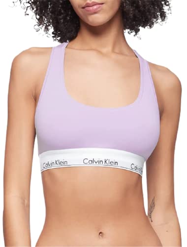Calvin Klein Bralette de algodón moderno para mujer, lila verbena, talla XS