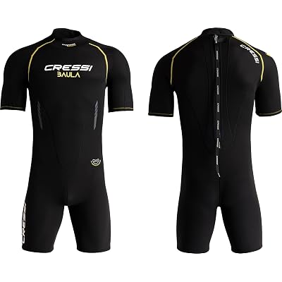 Cressi Baula 2.5 mm Hombre, Negro/Amarillo, M