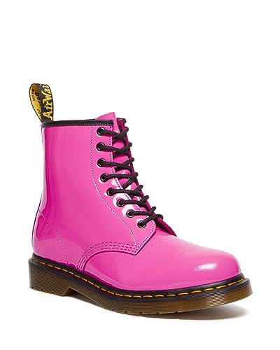 Dr. Martens Bota unisex 1460 de charol con 8 ojales, rosa económico, 6 mujeres/5 hombres