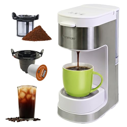 Cafetera Kenmore de una sola porción, compatible con cápsulas Keurig K-Cup y molido C