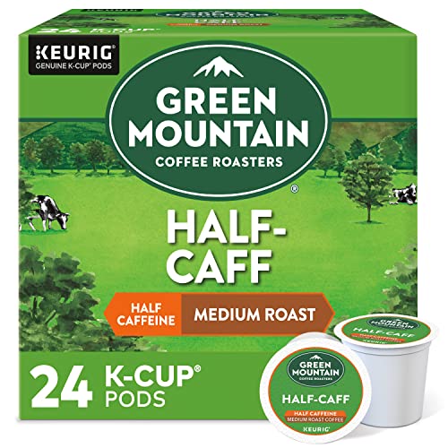 Green Mountain Coffee Roasters Half Caff, cápsulas Keurig K-Cup de una sola porción, medianas