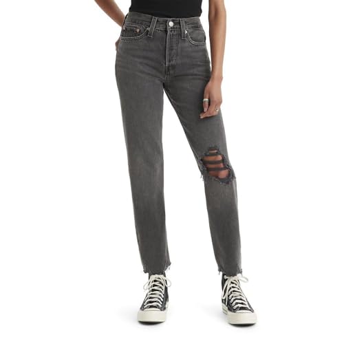 Levi's Vaqueros rectos Wedgie premium para mujer, Tech Tricks, gris, 24