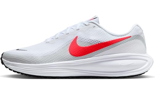 Nike Revolution 8 - Zapatillas de running para hombre, color blanco/carmesí brillante-platino puro-B