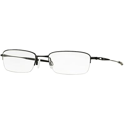 Oakley Gafas rectangulares unisex para adultos con montura negra y lentes transparentes de 51 mm
