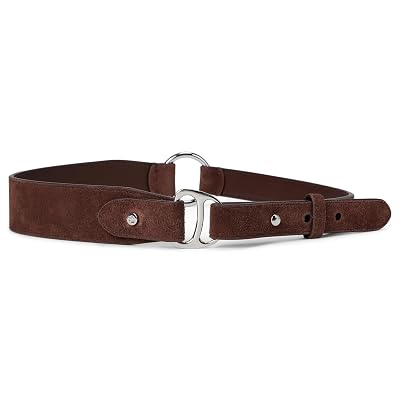 Lauren Ralph Lauren Cinturón ecuestre de ante con anilla en D para mujer, nogal oscuro, pequeño