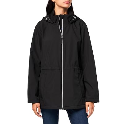 Tommy Hilfiger Anorak Softshell con capucha, impermeable para mujer, negro, XL