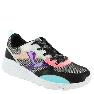 Skechers Kids Uno Lite-Meshed Up, Zapatillas para Niñas, Negro/Multicolor, 11, niño pequeño