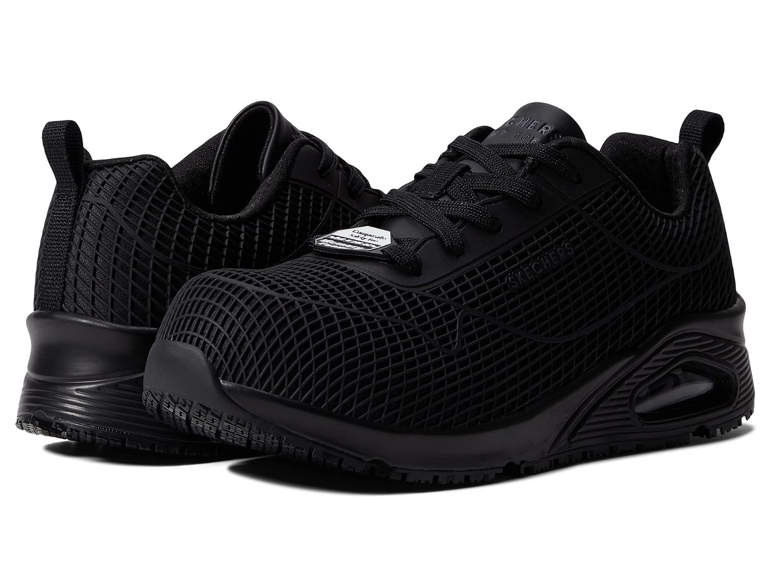 Skechers Work UNO SR-Jhansi Zapatilla Oxford para Mujer, 7 B(M) US, Negro