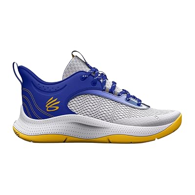 Under Armour Grade School Kids Curry 3Z6 Basketball Shoes (White/Royal/Taxi - 10