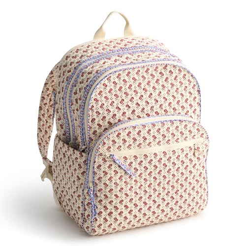 Vera Bradley Mochila grande Bancroft de 28 L - Bolsa de algodón acolchada de primera calidad con 15" de largo