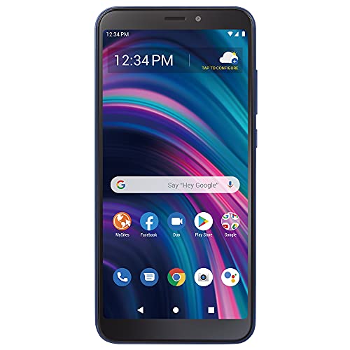 TracFone BLU View 3, 32GB, Azul - Smartphone prepago (bloqueado), Negro