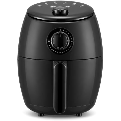 Elite Gourmet EAF-0201 Freidora de aire personal, sin aceite, 1000 W, 2,1 cuartos, negra