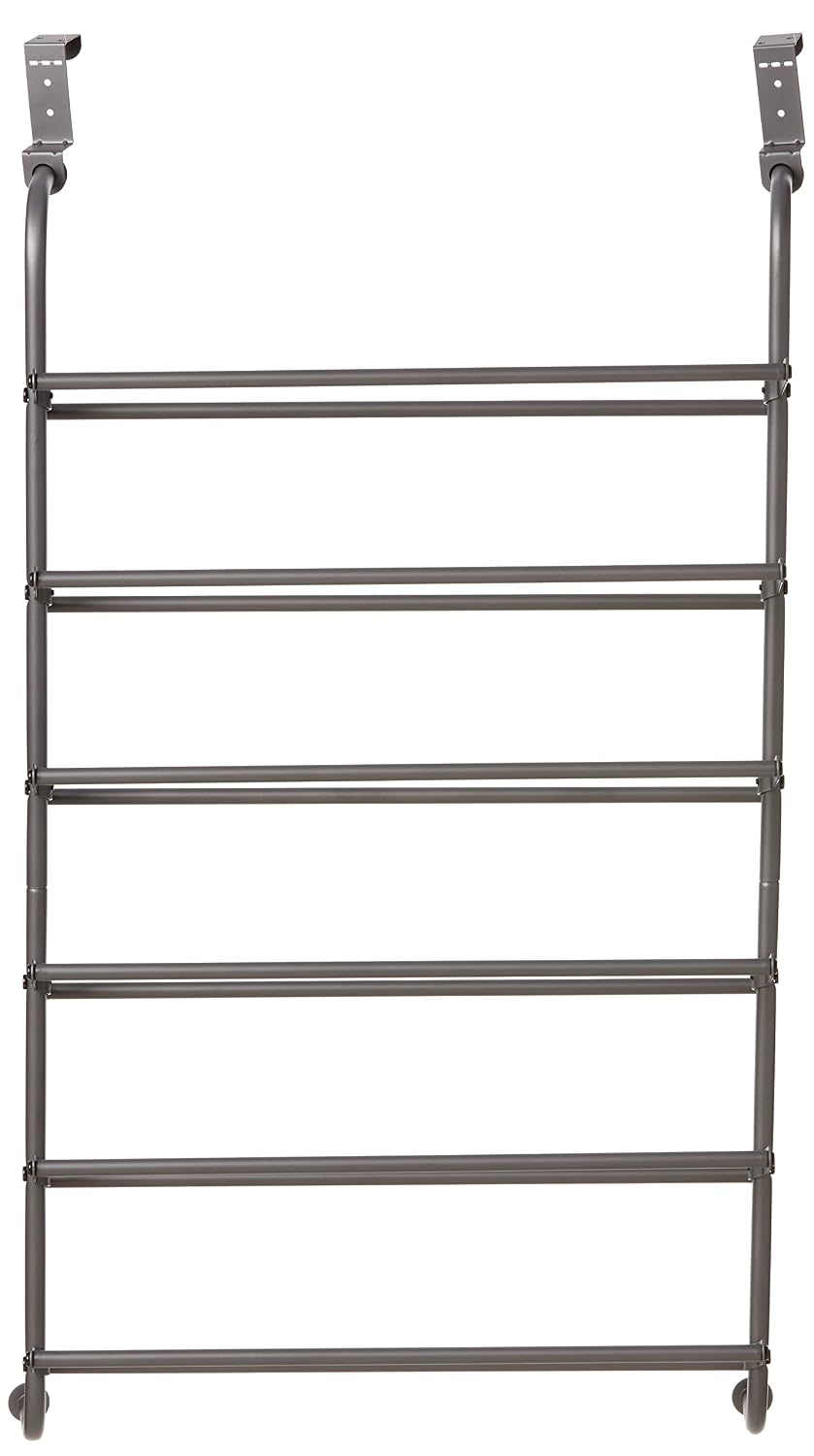 Whitmor Organizador de zapatos para colocar sobre la puerta, 18 pares, órgano de zapatos de metal resistente de 6 niveles