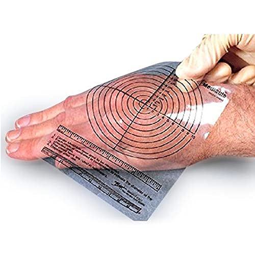 Briggs MediRule Dispositivo de medición de heridas Bullseye, 4.5" x 12", paquete de 250