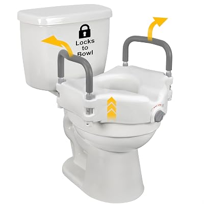 Asiento de inodoro elevado Vaunn y asiento elevador con inodoro elevado con elevador extraíble