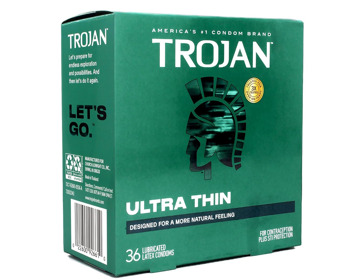 Condones lubricados Trojan Ultra Thin Premium - 36 unidades
