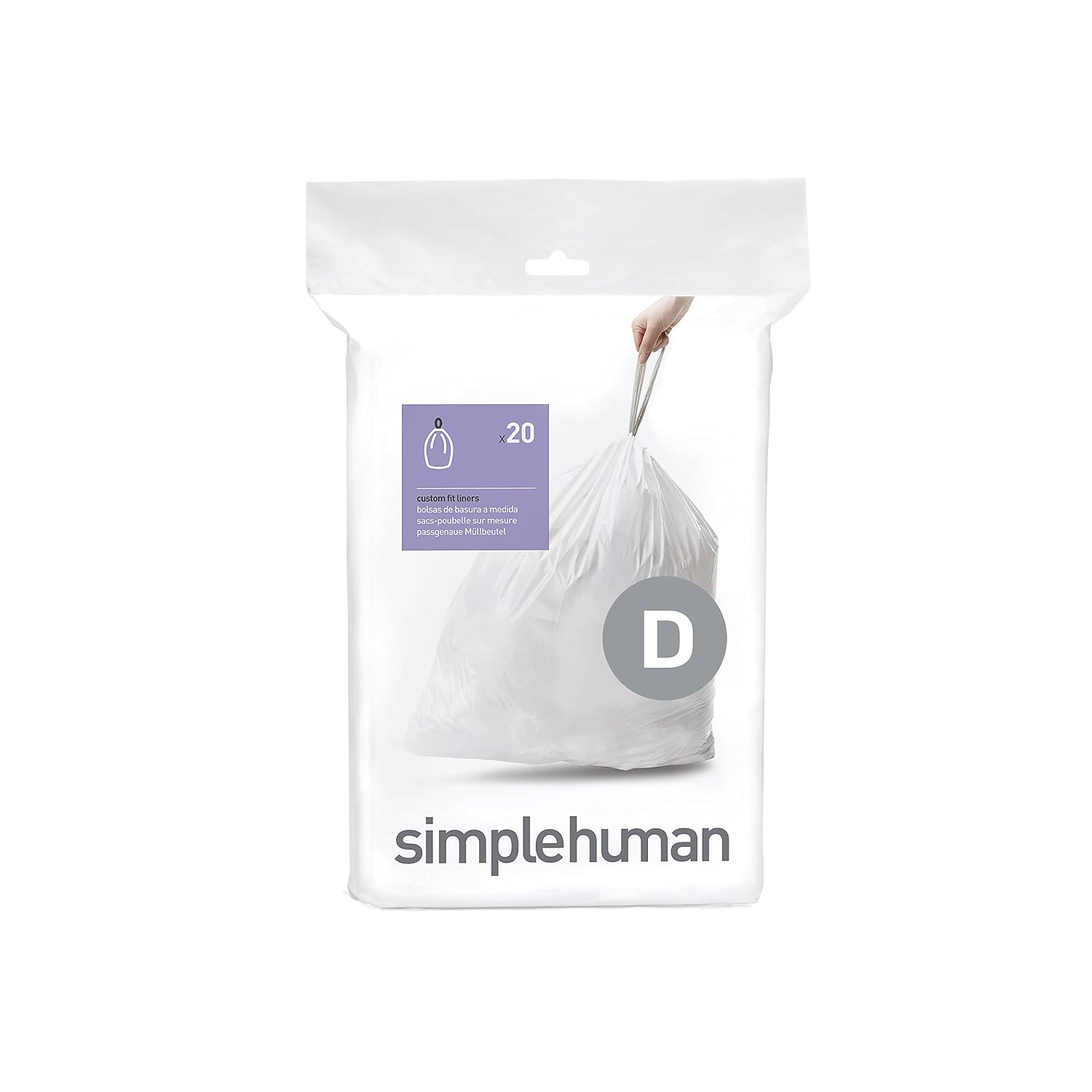 simplehuman CW0163 20L, 20 bolsas, blanco - Código D