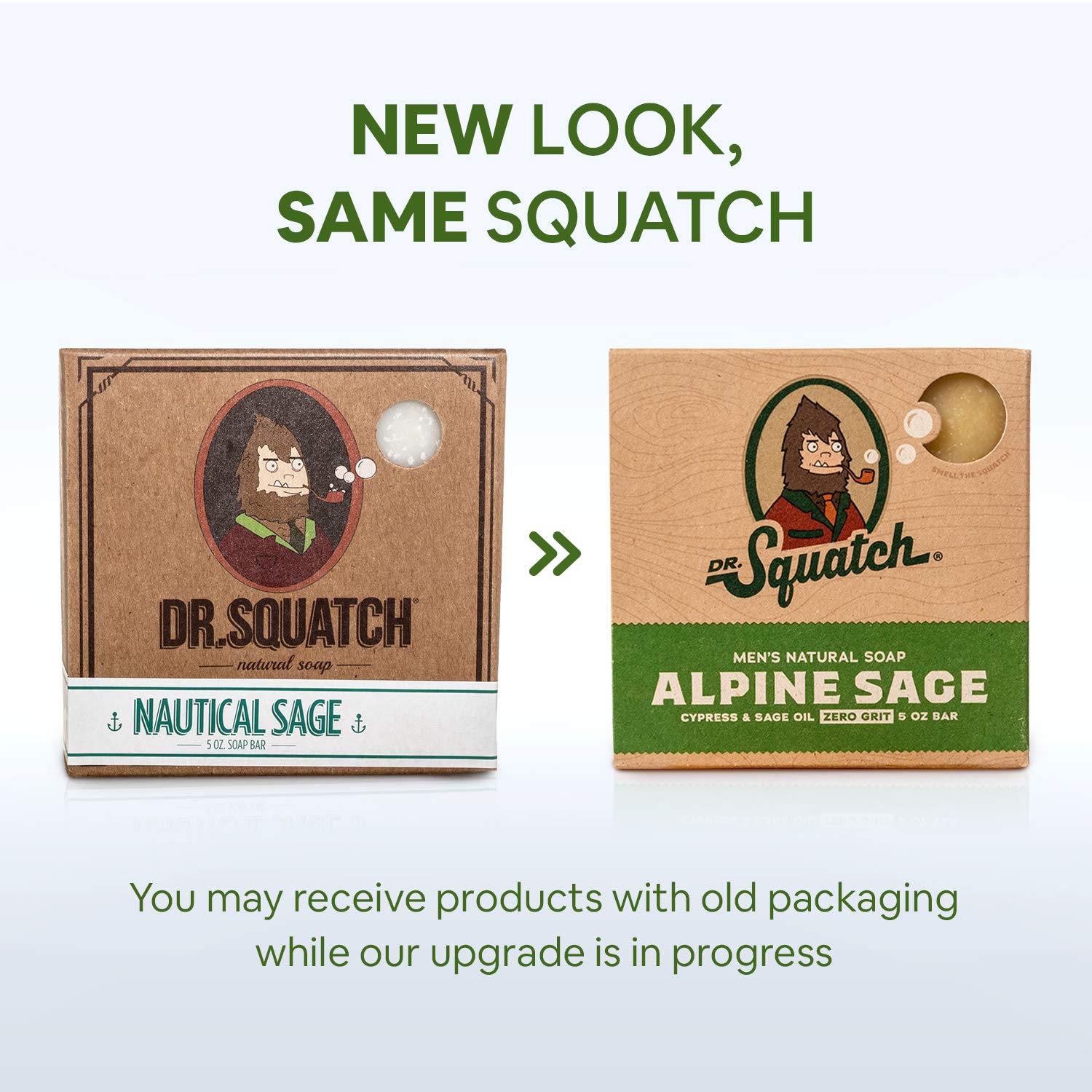 Dr. Squatch Jabón en barra totalmente natural para hombres con grano cero, salvia alpina