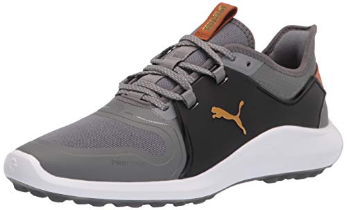 Puma Ignite Fasten8 Zapato de golf para hombre, Quiet Shade-Gold-Puma Black, 10.5M