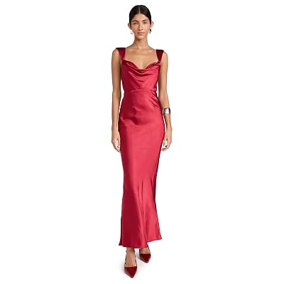 Runaway the Label Margot Maxi Vestido para Mujer, Rojo, S