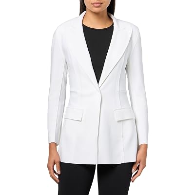 Norma Kamali CHAQUETA DE EQUITACIÓN DE BONO SIMPLE PARA NIÑO, BLANCO NIEVES, M