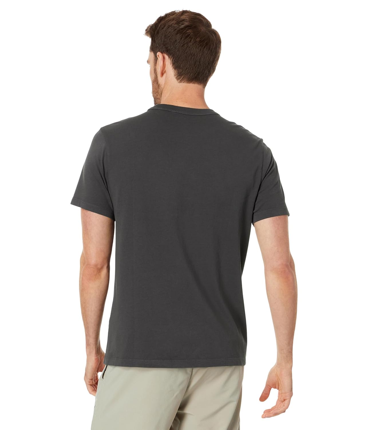 Madewell Camiseta Allday teñida en prenda con cuello redondo para hombre, carbón negro, S