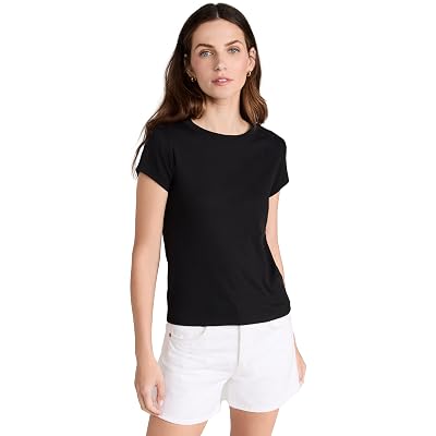 Madewell Camiseta Supima Rib para Mujer, True Black, M