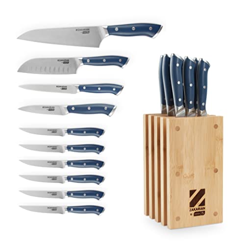 DASH Zakarian by DASH Juego de cuchillos de cocina de acero alemán de 11 piezas con chef de 7", 5" S
