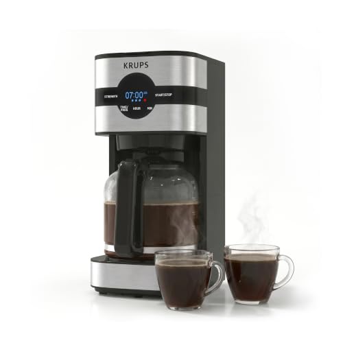 Cafetera de goteo Krups Simply Brew de acero inoxidable, 10 tazas, 900 vatios, Con Digital