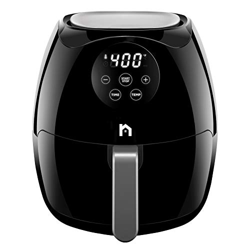 Freidora de aire digital New House Kitchen de 3,5 litros con cesta plana, pantalla táctil AirFr