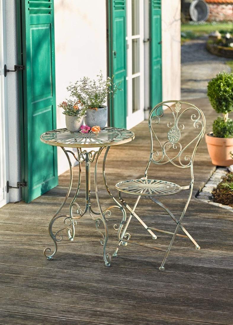 Silla plegable de metal para exteriores Westcharm Bistro para patio exterior con cola de pavo real