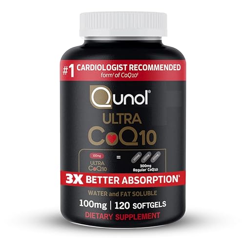 Qunol Ultra CoQ10 100 mg, 3 veces mejor absorción, antioxidante, 120 cápsulas blandas