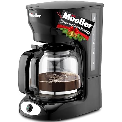 Cafetera de goteo Mueller de 12 tazas, función de mantenimiento automático de calor, sistema inteligente antigoteo