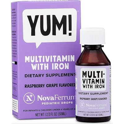 NovaFerrum Yum | Multivitamina con hierro para bebés, niños pequeños y niños de 4 años en adelante