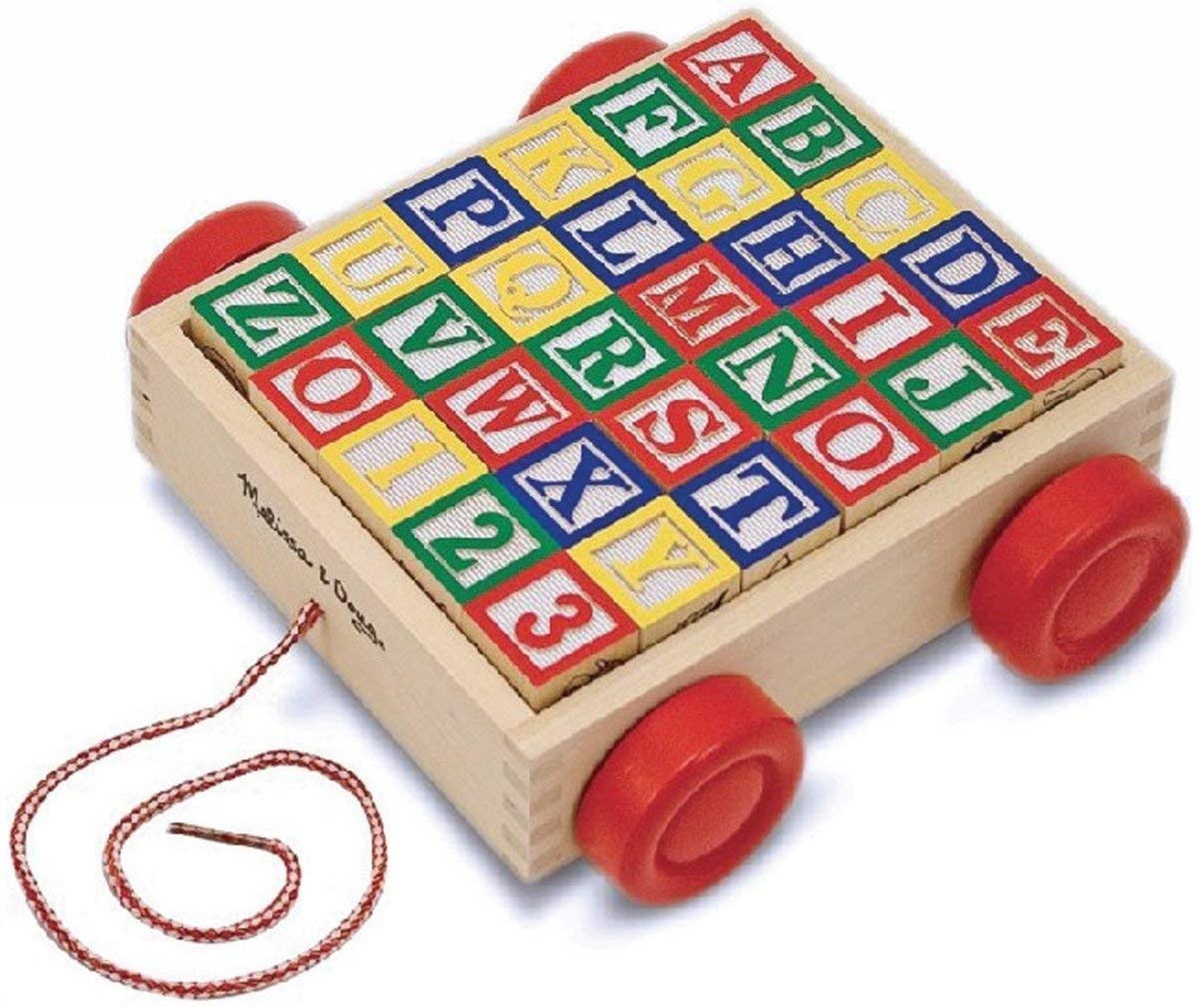 Melissa & Doug Classic ABC Block Cart, 1 unidad (paquete de 1)