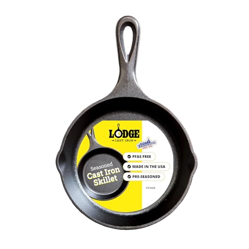 Lodge Pre-Seasoned Cast Iron Skillet, PFAS-Free, 6.5 Inches