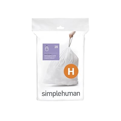 simplehuman Code H Custom Fit Drawstring Trash Bags in Dispenser Packs, 20 Count