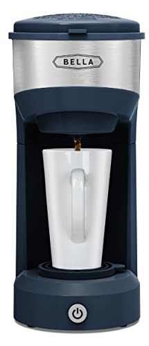 BELLA Dual Brew Single Serve Coffee Maker, Brews both Kcup and Ground Coffee, La