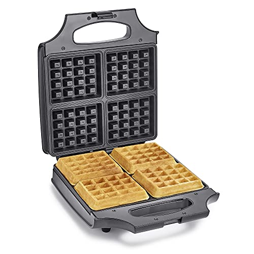 bella Waffle Maker, Non-stick, Extra Large Plates, Stainless Steel/Black
