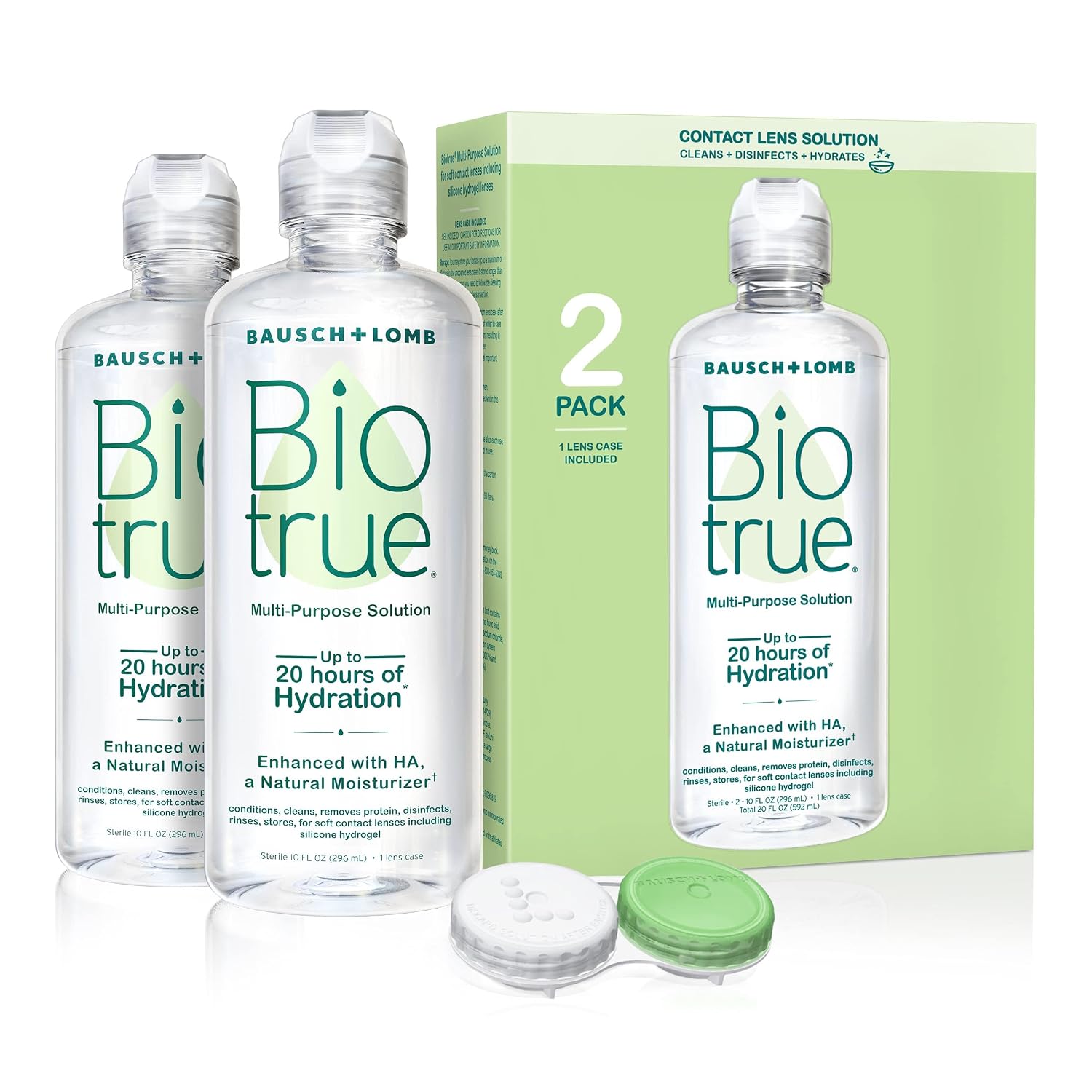 Biotrue Multi-Purpose Contact Lens Solution with Case, 10 Fl oz 2-Pack
