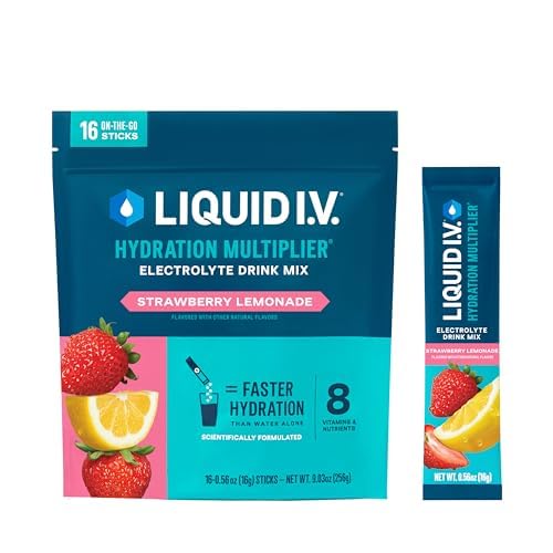 Liquid I.V. Hydration Electrolytes, Strawberry Lemonade, 16 Count